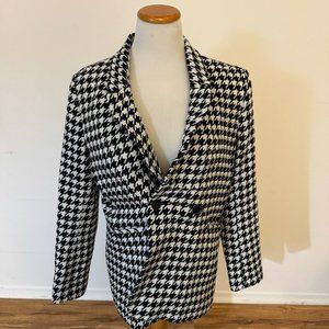 Anine Bing - Madeleine Blazer in Black and White Houndstooth - MEDIUM